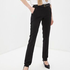 Burberry Black Stretch-Wool Straight-Leg Trousers